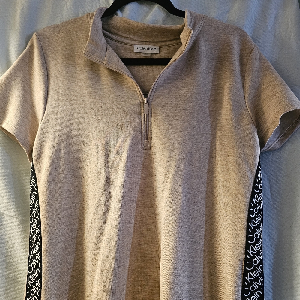 Large Tan Calvin Klien Zip down dress